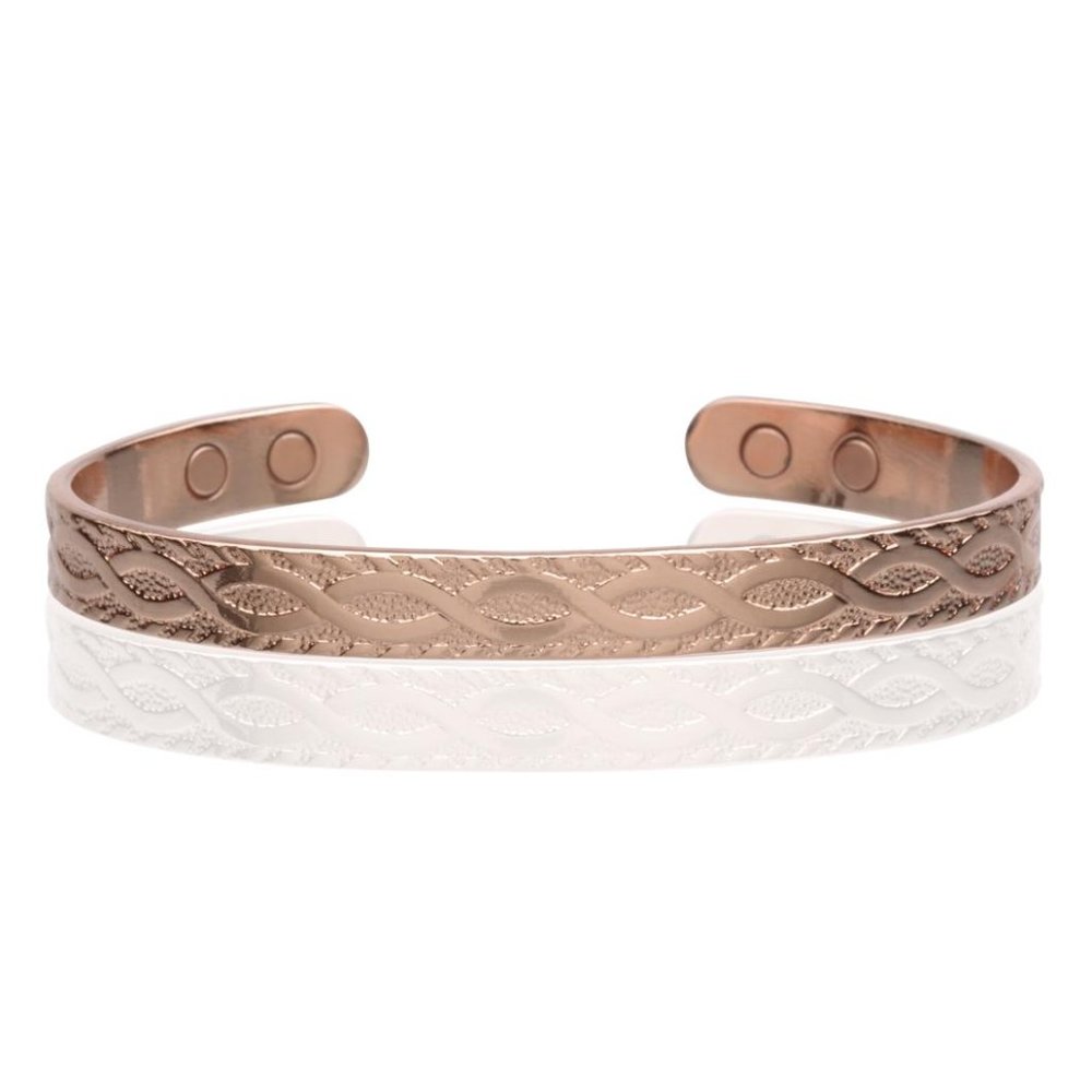 High Quality Solid Copper Magnetic Bracelet Vintage Link Design Cuff Bangle